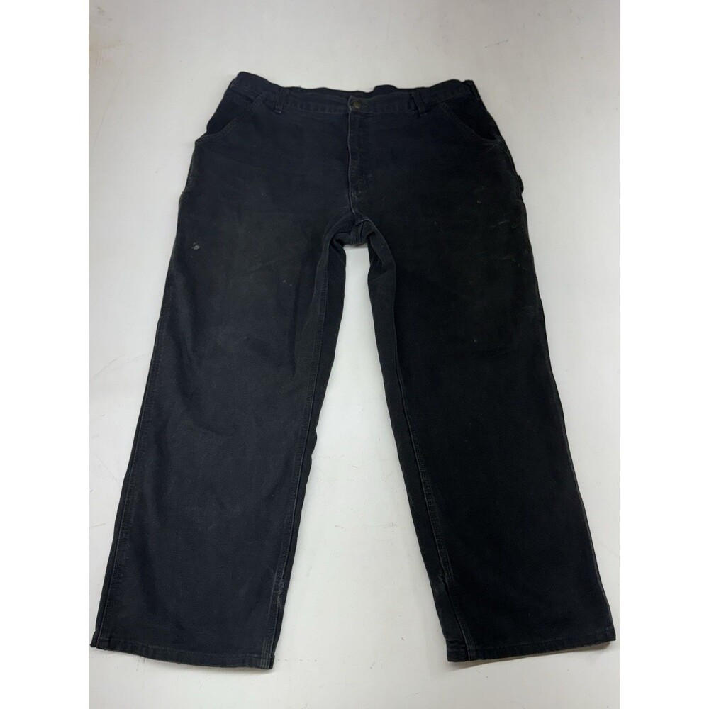 Carhartt Pants Men 38x29 B11 BLK Black Carpenter Original Dungaree Baggy Utility